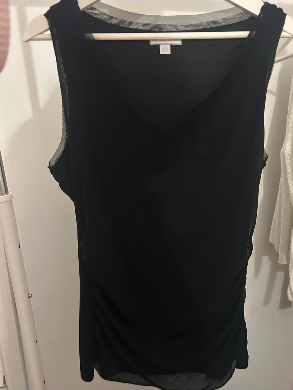 New York & company black mesh top